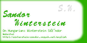 sandor winterstein business card